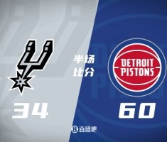 半场战报-马刺仅得34分落后26分 奥萨尔11+2+3+2 保罗1助2断